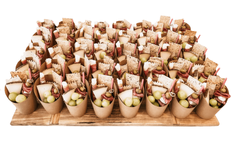 a tray contaning fruit cups